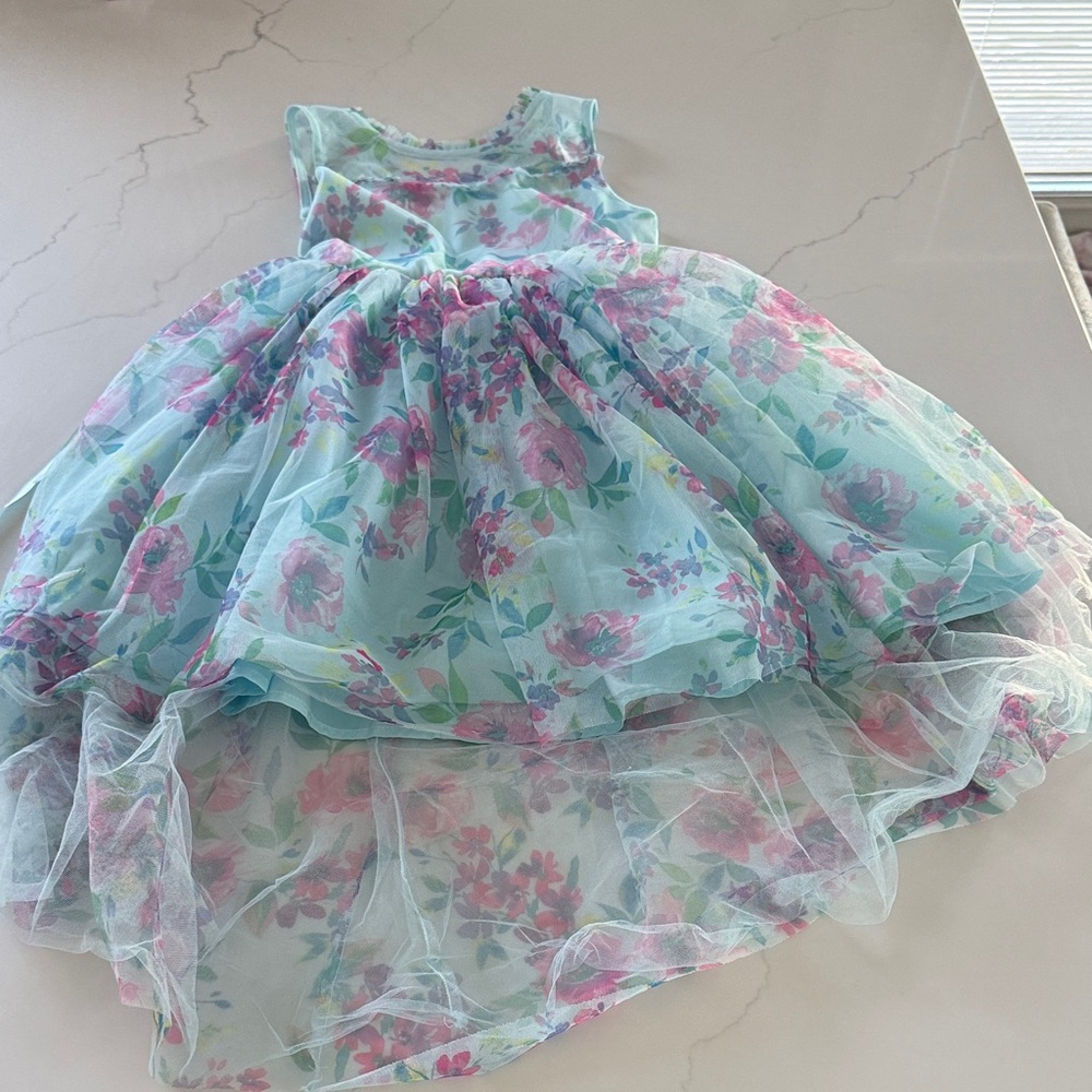 Floral Blue and Pink Kids Dress